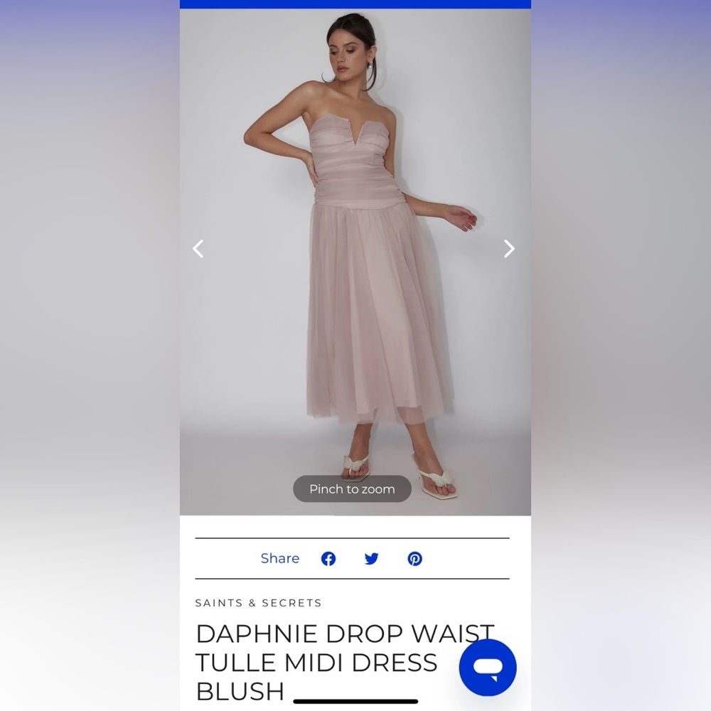 Selfie Leslie - SAINTS & SECRETS
DAPHNIE DROP WAIST TULLE MIDI DRESS BLUSH